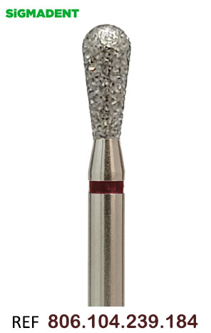 FREZE DE DIAMANT Burs-Pear-33 mm-roșu
